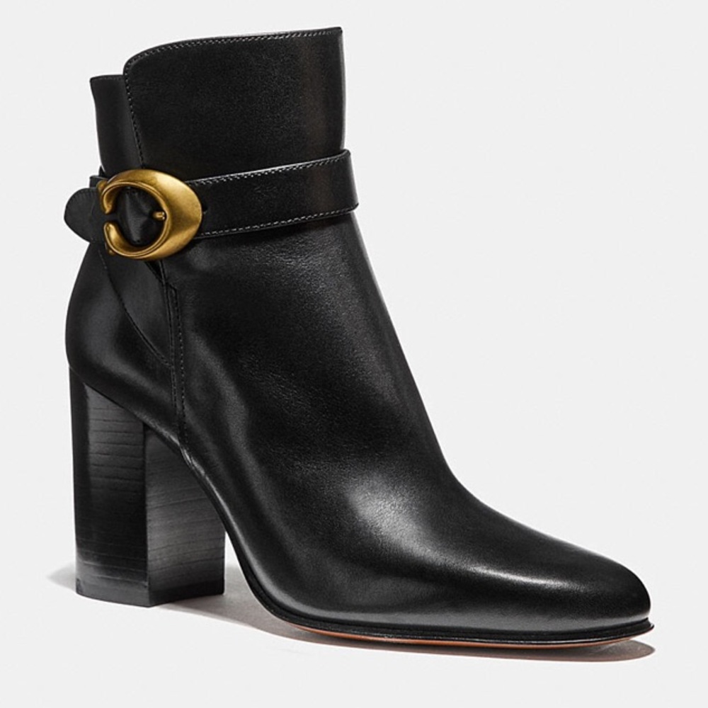 NWOB Coach Delaney Signature Buckle Heel Bootie - Picture 2 of 15